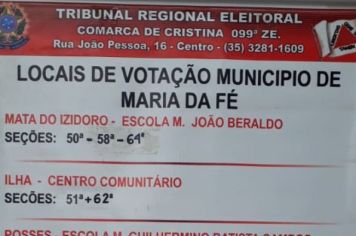 Locais de votação em Maria da Fé