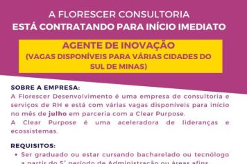 Florescer Desenvolvimento disponibiliza vagas de emprego temporárias