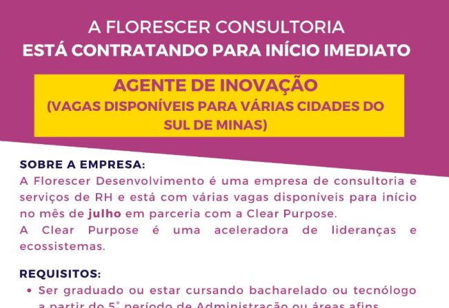 Florescer Desenvolvimento disponibiliza vagas de emprego temporárias